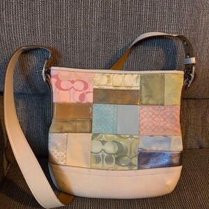 Coach Patchwork Leather Crossbody Bag in Pastel Multicolor